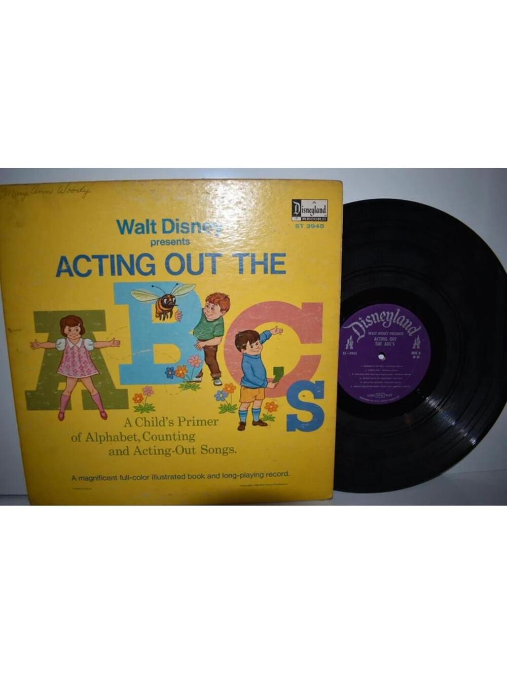 Vintage Vinyl Acting Out The ABC’s Disneyland 1968 LP Mono Children’s ST-3945